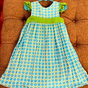 Remember Nguyen Green, Blue and white dress